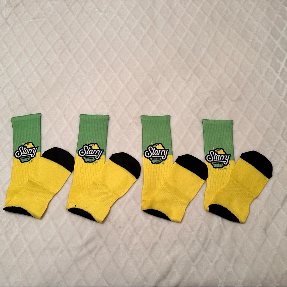 Starry Lemon Lime Fun Socks 2 Pack One Size Unisex NWT